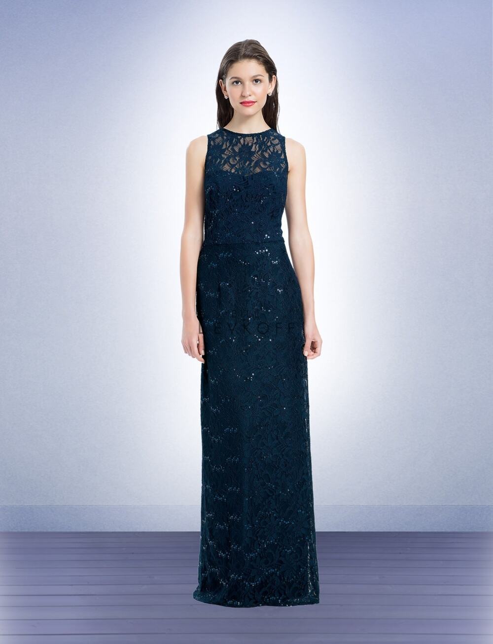 Bill Levkoff Gown Dress Lace Sequins Evening Formal Bridesmaid Wedding Size 8